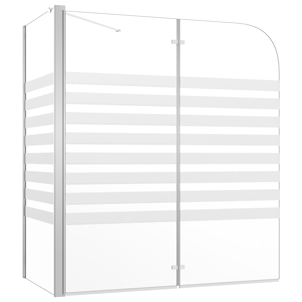vidaXL Parawan na wannę, 120x68x130 cm, szkło hartowane, w paski