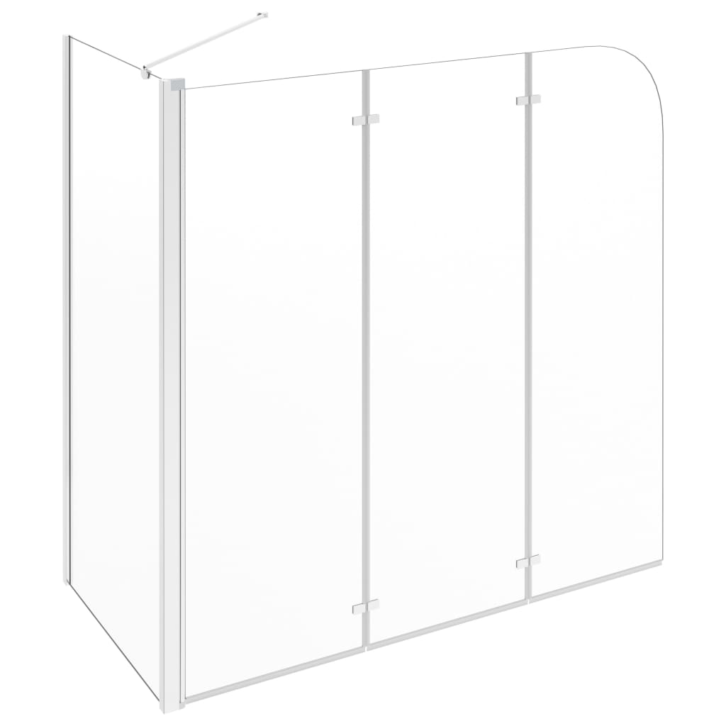 vidaXL Parawan na wannę, 120x69x130 cm, szkło hartowane, przezroczyste