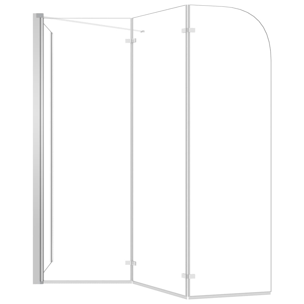 vidaXL Parawan na wannę, 120x69x130 cm, szkło hartowane, przezroczyste