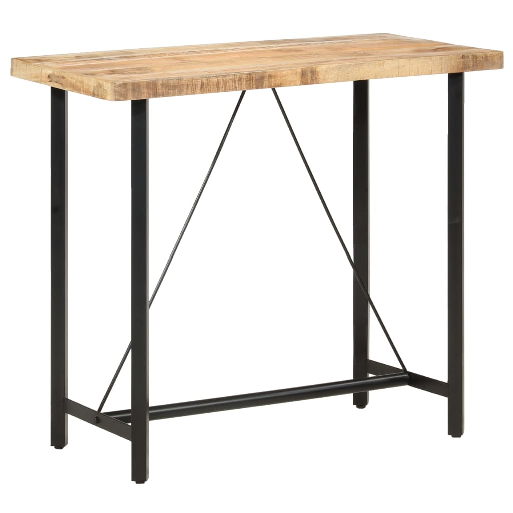 vidaXL Stolik barowy, 120x58x107 cm, surowe drewno mango