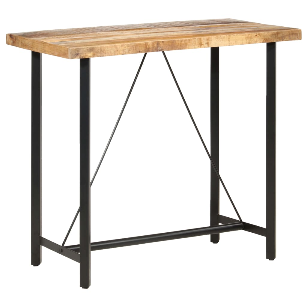 vidaXL Stolik barowy, 120x58x107 cm, surowe drewno mango