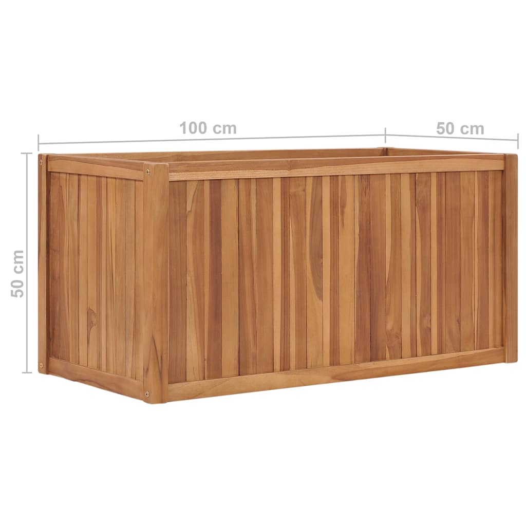 vidaXL Podwyższona donica 100x50x50 cm, lite drewno tekowe