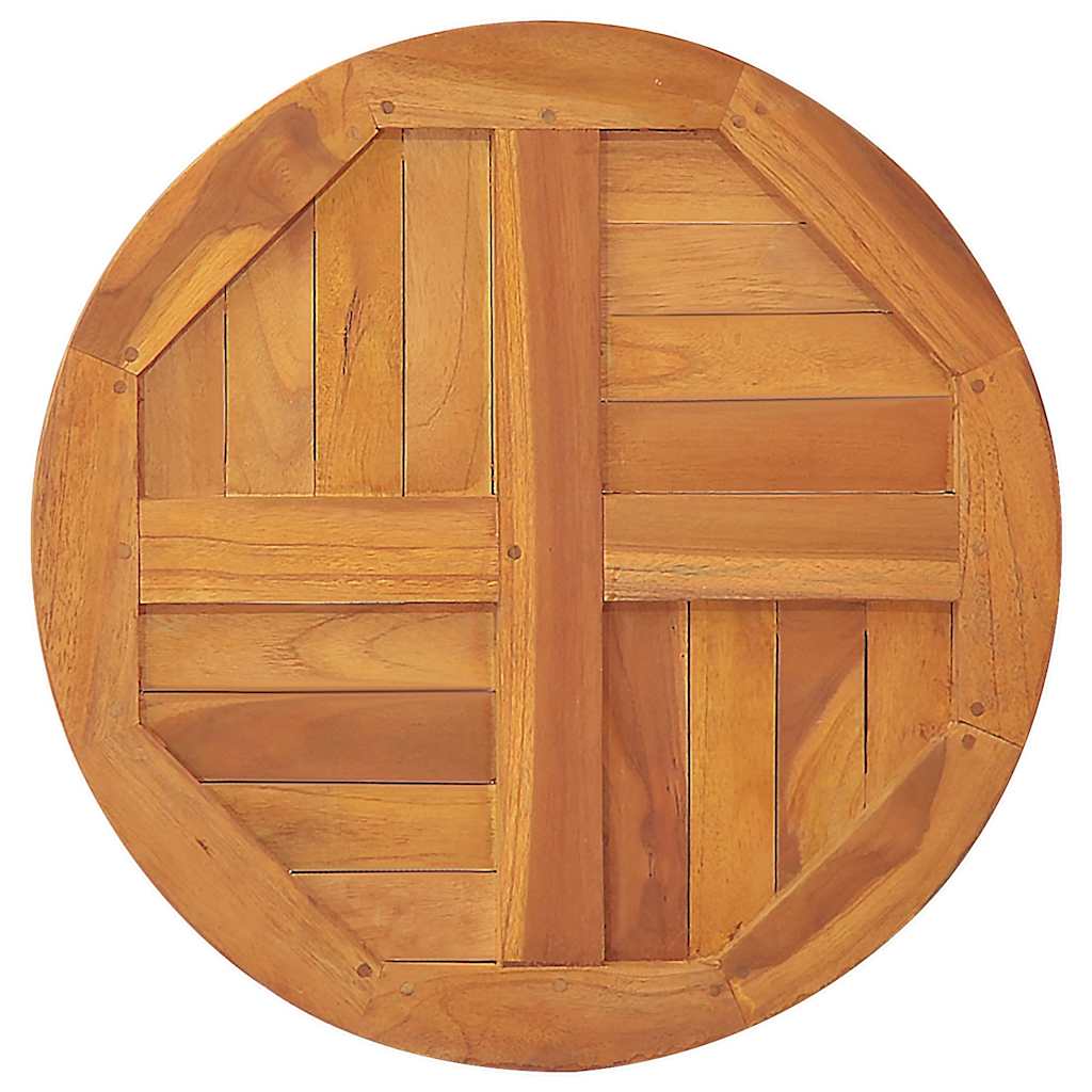 vidaXL Blat stołu, lite drewno tekowe, okrągły, 2,5 cm, 80 cm