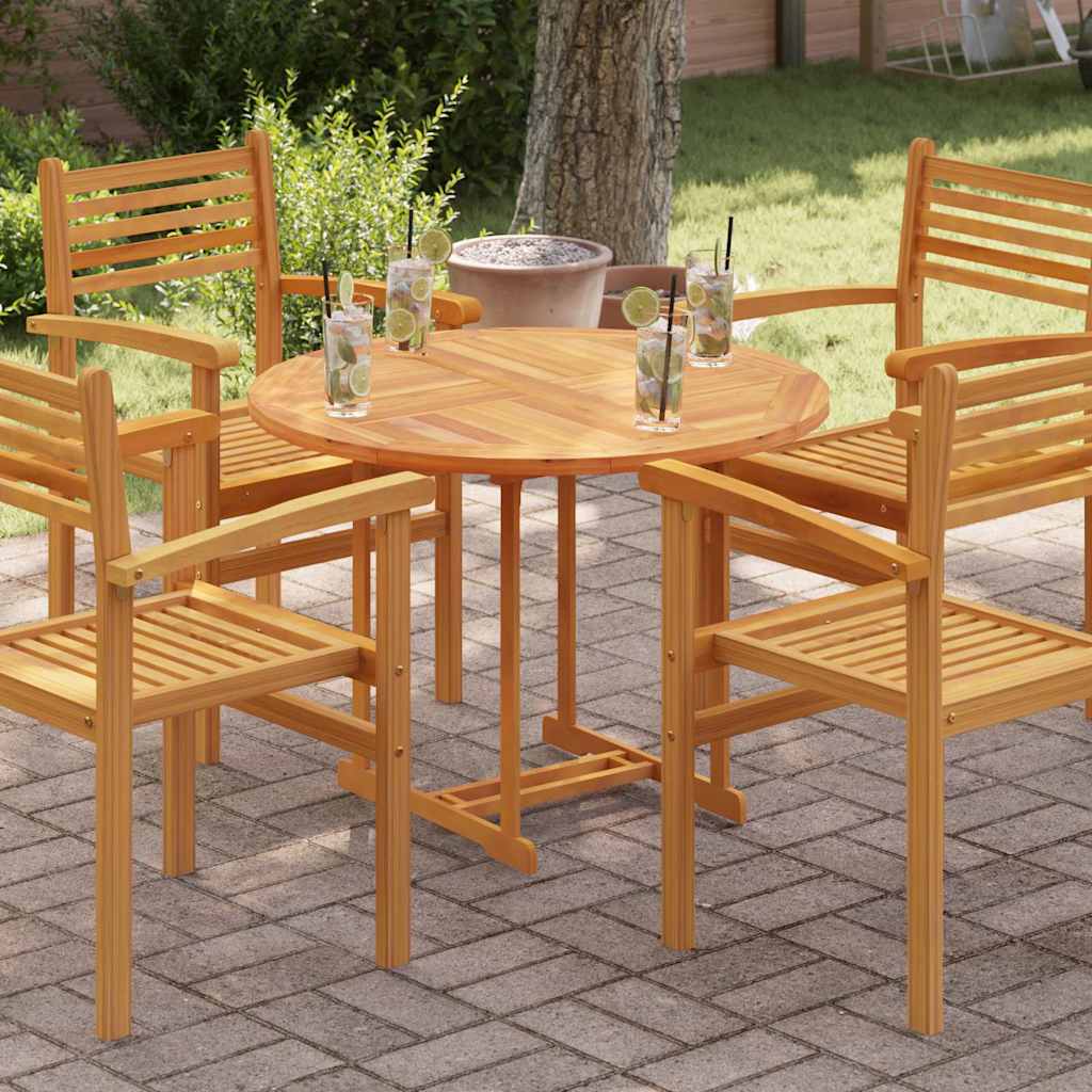 vidaXL Blat stołu, lite drewno tekowe, okrągły, 2,5 cm, 90 cm