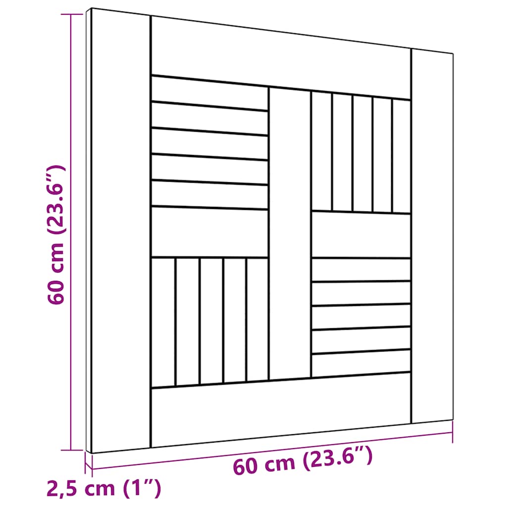 vidaXL Blat stołu, lite drewno tekowe, 60x60x2,5 cm