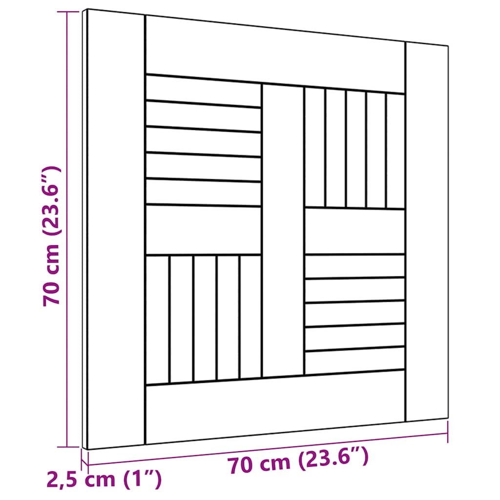 vidaXL Blat stołu, lite drewno tekowe, 70x70x2,5 cm