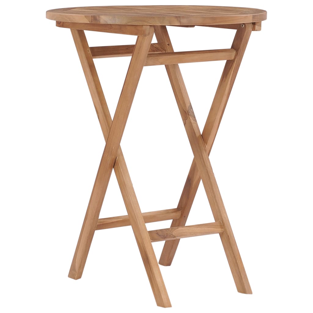 vidaXL Składany stół ogrodowy, 60 cm, lite drewno tekowe