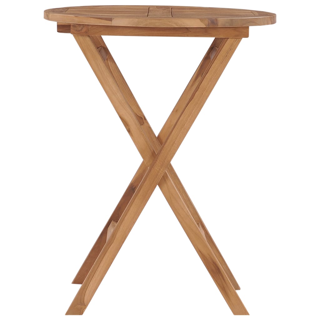 vidaXL Składany stół ogrodowy, 60 cm, lite drewno tekowe