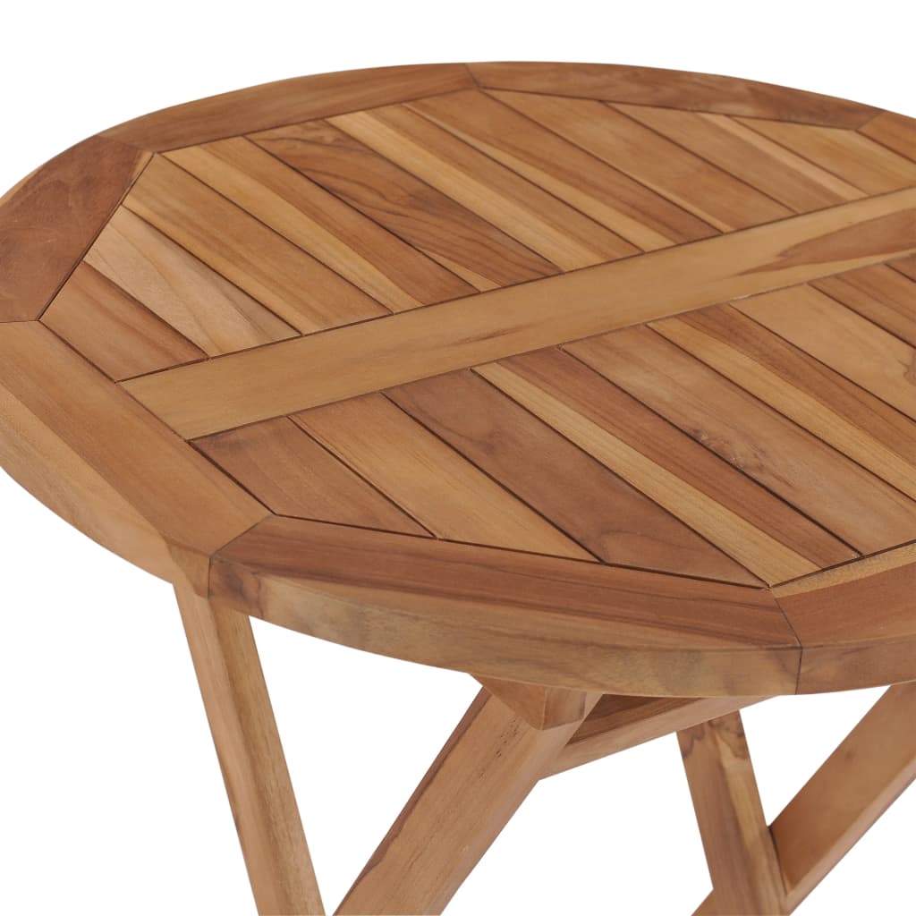 vidaXL Składany stół ogrodowy, 60 cm, lite drewno tekowe