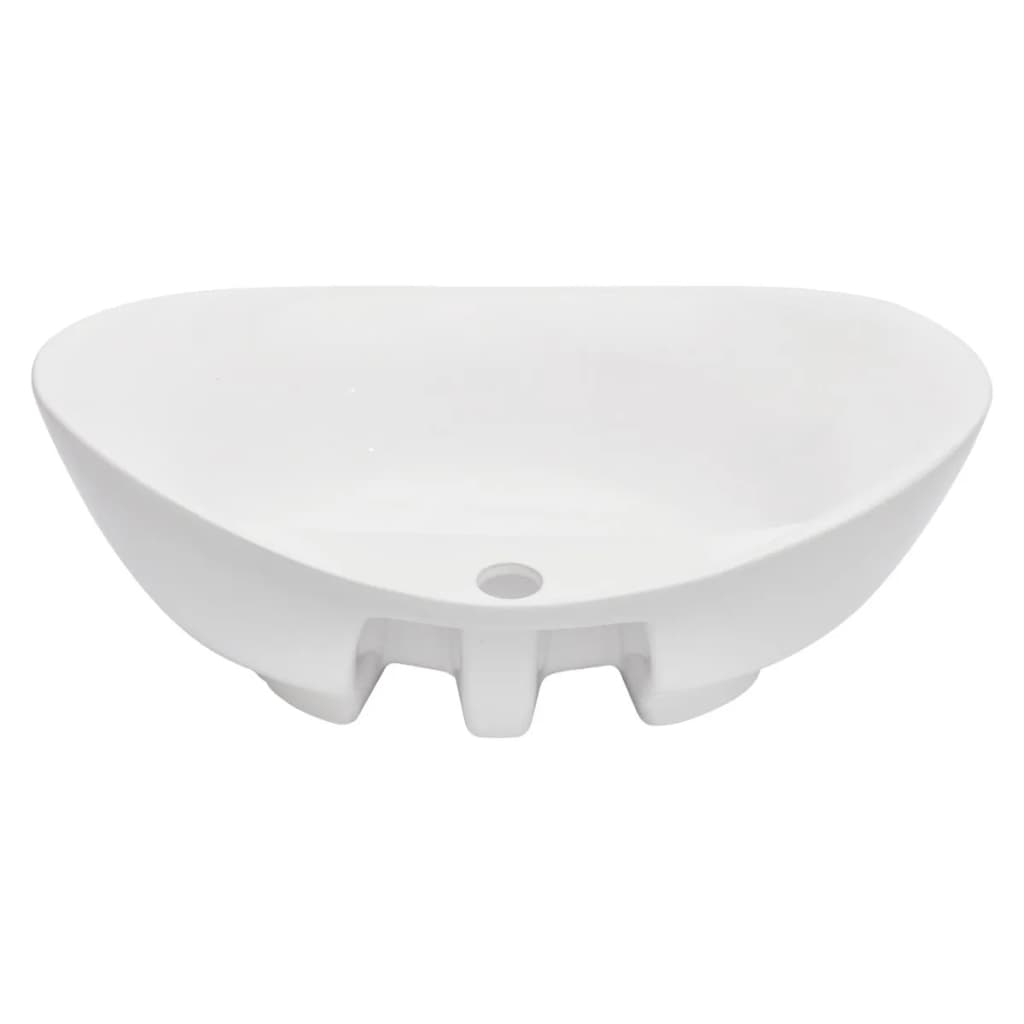 vidaXL Dwuczęściowy zestaw mebli do łazienki, ceramiczny, dębowy