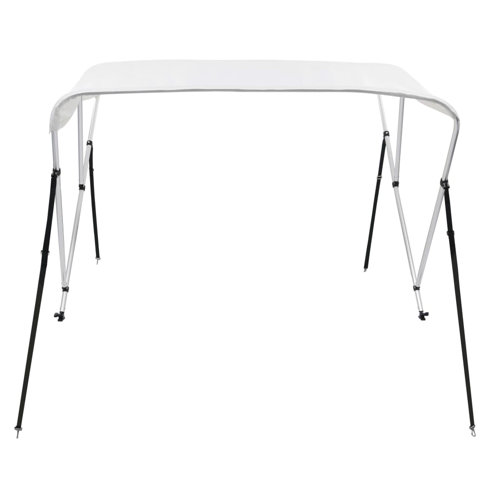 vidaXL Bimini, daszek do łodzi, 3 pałąki, biały, 183x140x137 cm