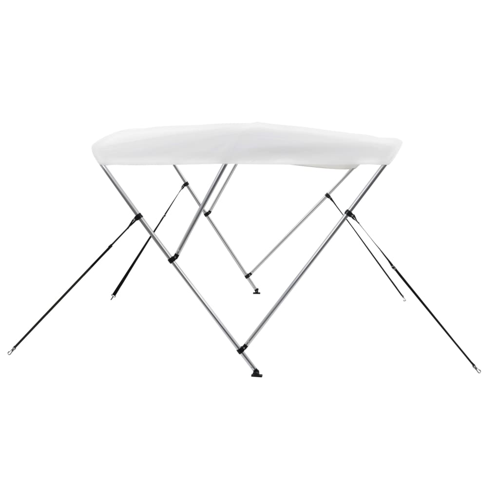 vidaXL Bimini, daszek do łodzi, 3 pałąki, biały, 183x140x137 cm