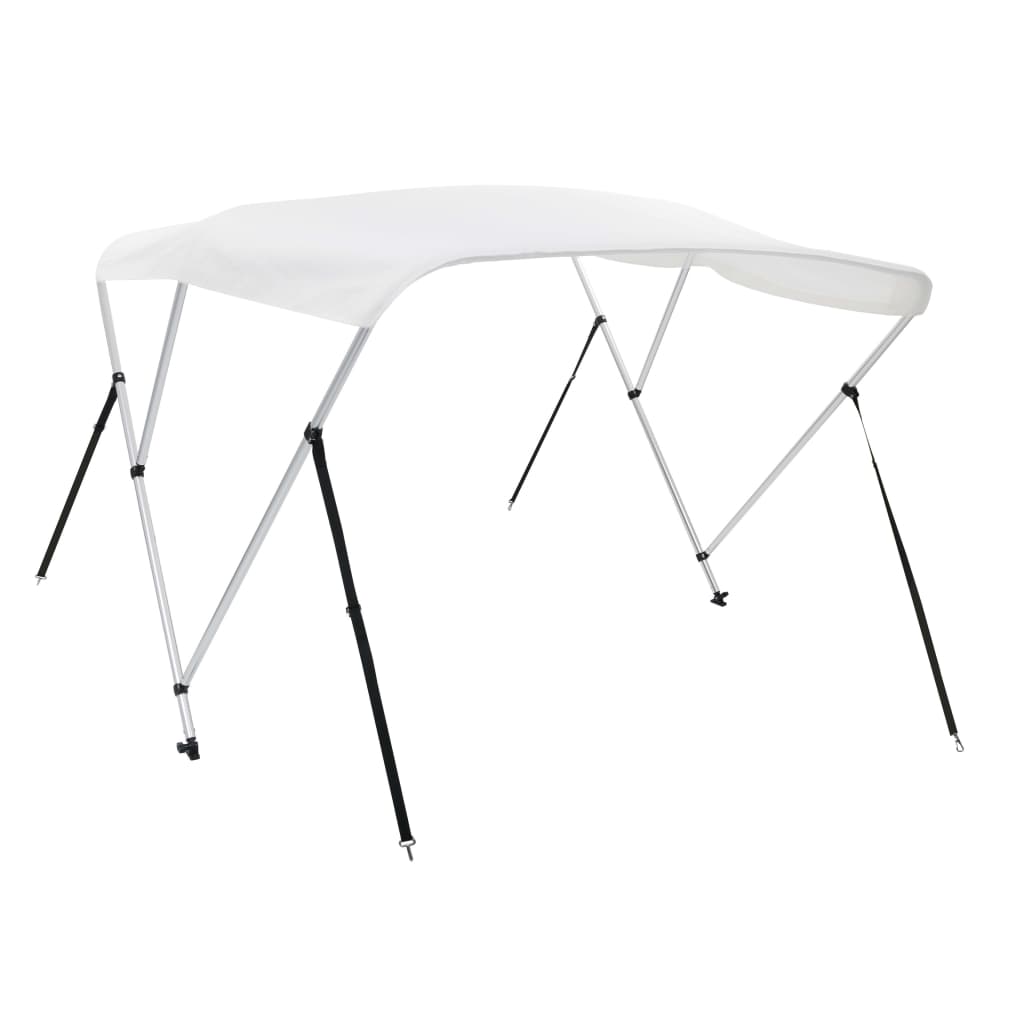 vidaXL Bimini, daszek do łodzi z 3 łukami, biały, 183x160x137 cm