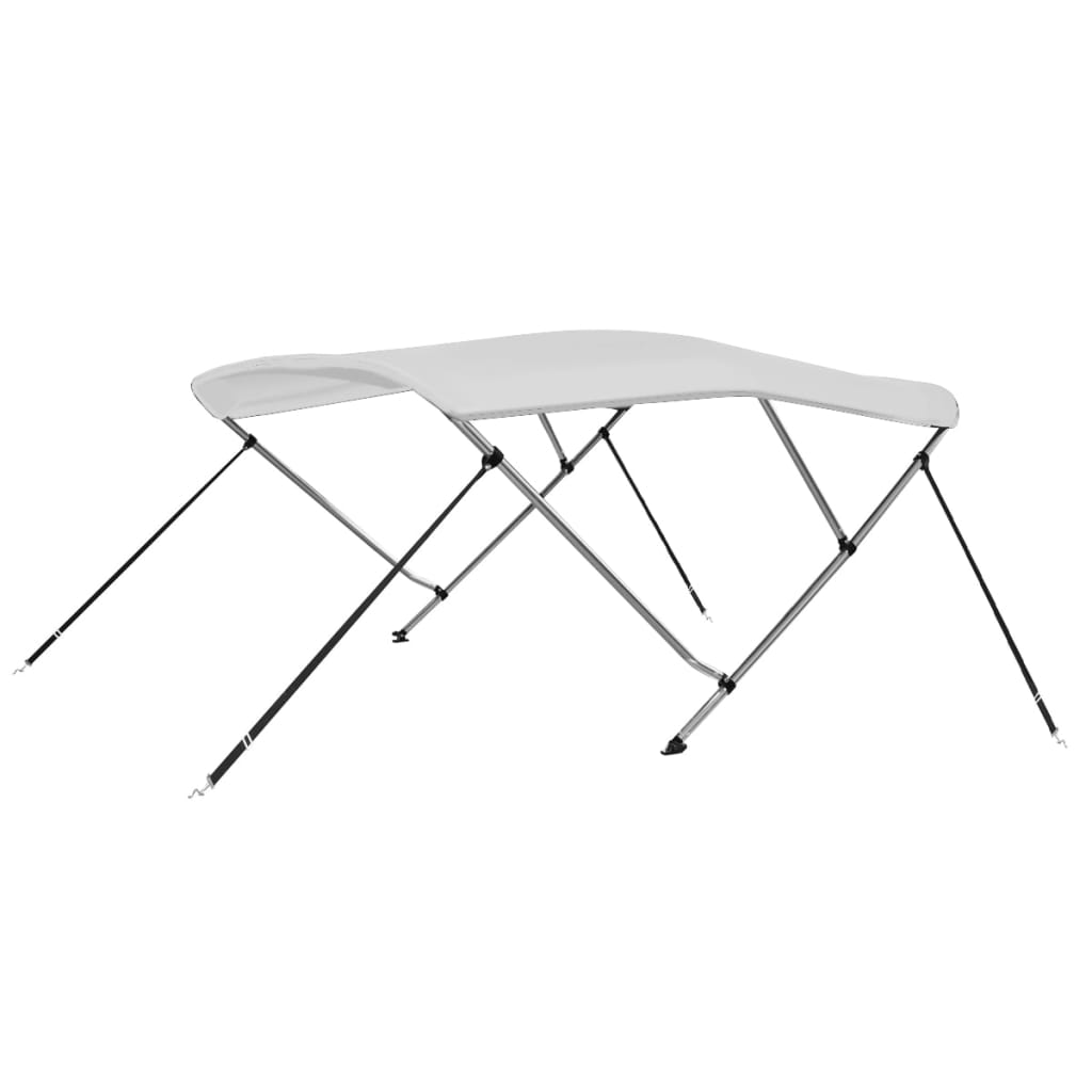 vidaXL Bimini, daszek do łodzi, 3 pałąki, biały, 183x196x137 cm