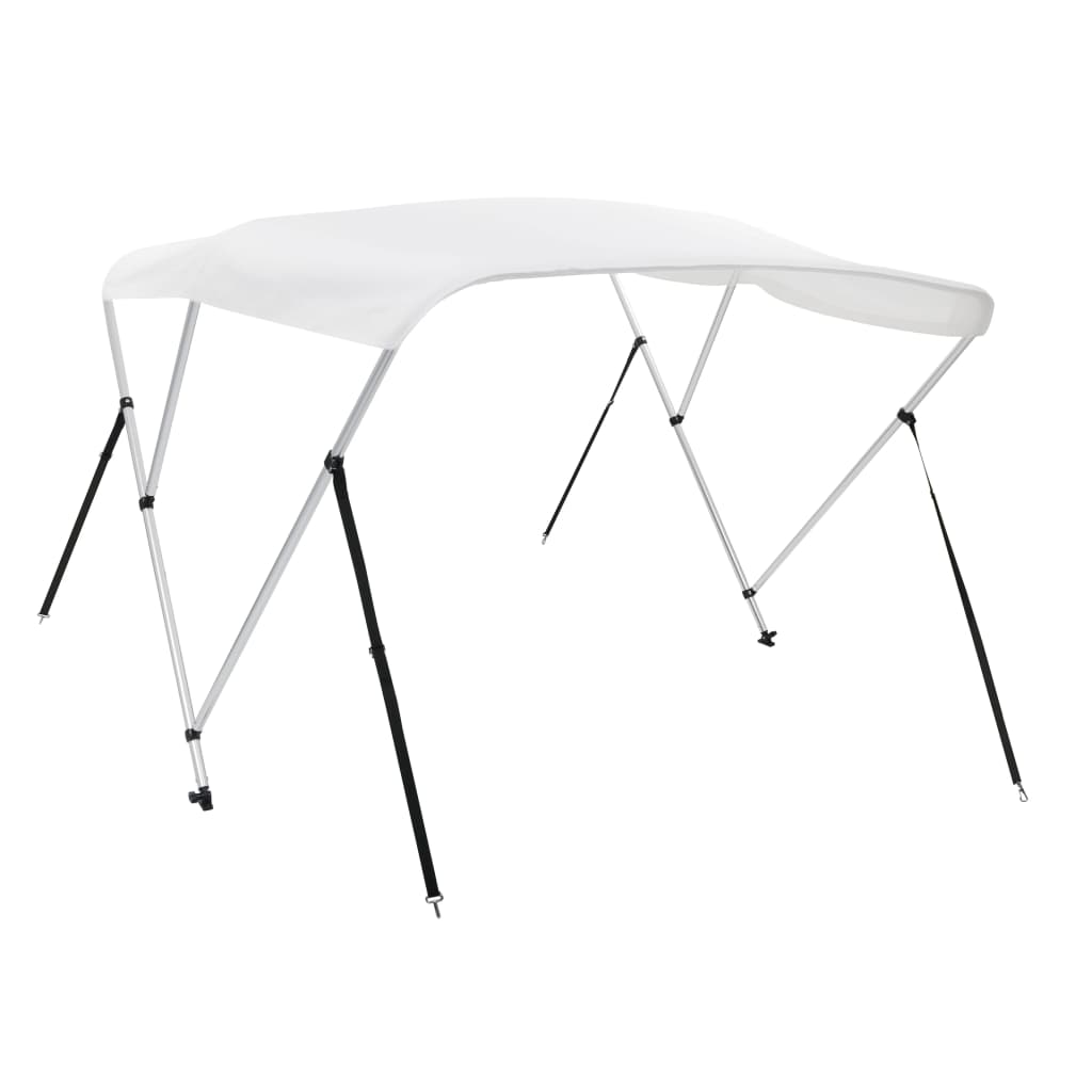 vidaXL Bimini, daszek do łodzi, 3 pałąki, biały, 183x196x137 cm