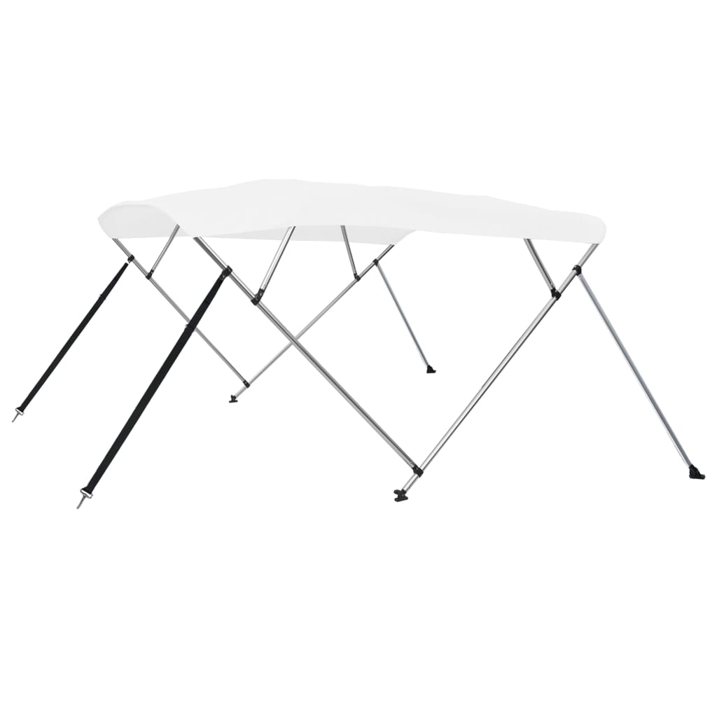 vidaXL Bimini, daszek do łodzi, 4 pałąki, biały, 243x180x137 cm