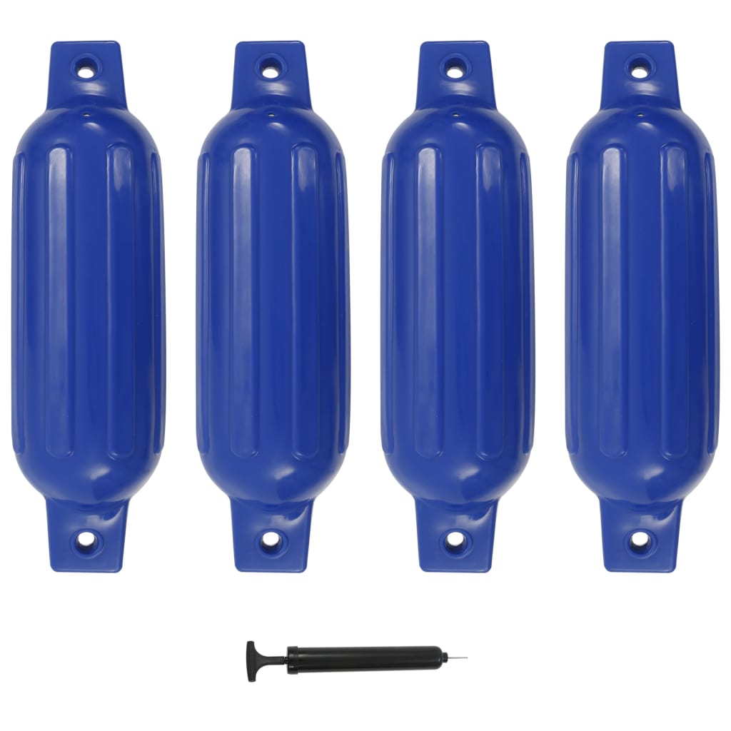 vidaXL Odbojnice do łodzi, 4 szt., niebieskie, 41x11,5 cm, PVC