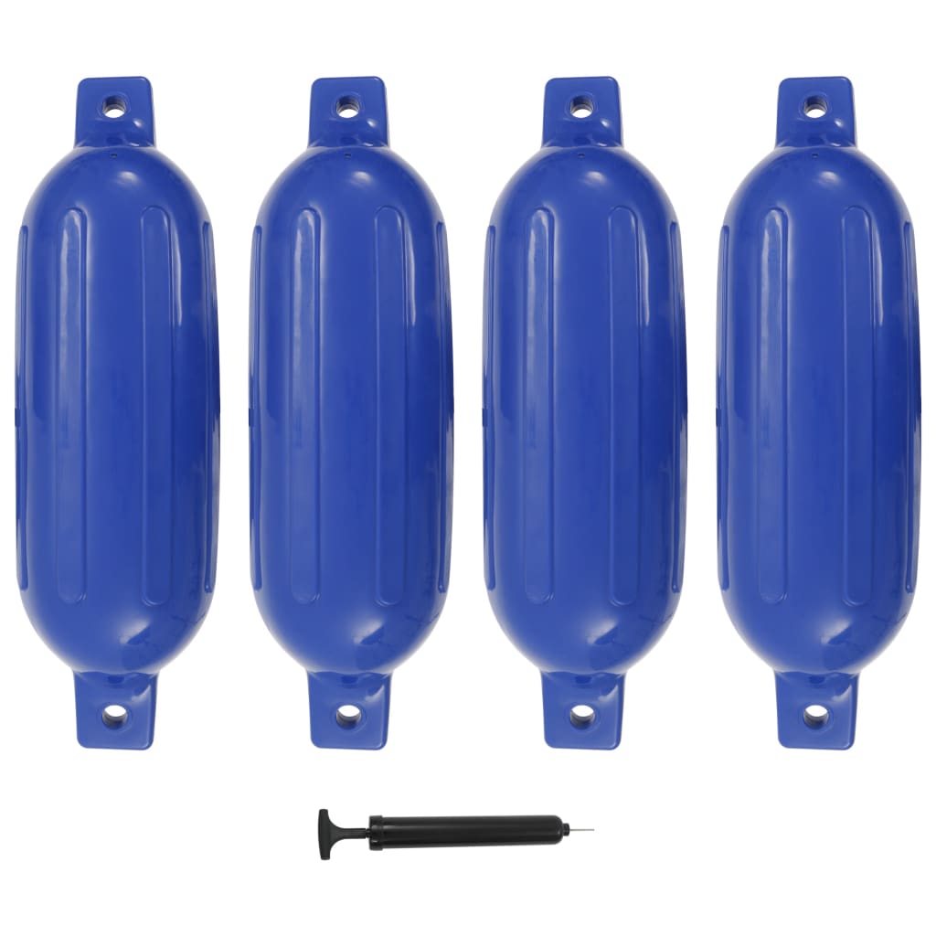 vidaXL Odbojnice do łodzi, 4 szt., niebieskie, 58,5x16,5 cm, PVC