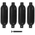 vidaXL Odbojnice do łodzi, 4 szt., czarne, 51x14 cm, PVC