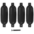 vidaXL Odbojnice do łodzi, 4 szt., czarne, 58,5x16,5 cm, PVC