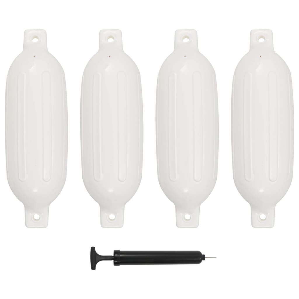 vidaXL Odbojnice do łodzi, 4 szt., białe, 58,5x16,5 cm, PVC