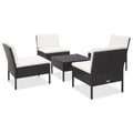 vidaXL 5-częściowa sofa ogrodowa z poduszkami, rattan PE, czarna