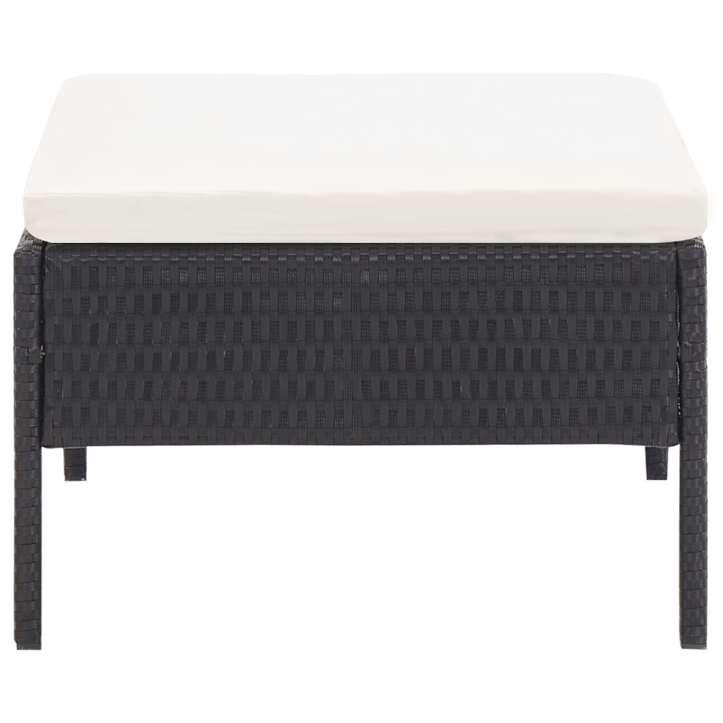 vidaXL 5-częściowa sofa ogrodowa z poduszkami, rattan PE, czarna