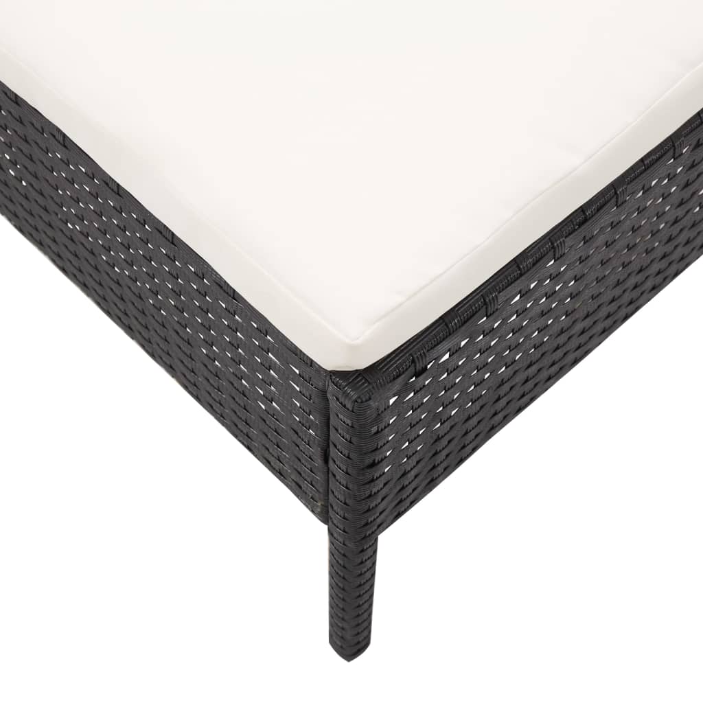 vidaXL 5-częściowa sofa ogrodowa z poduszkami, rattan PE, czarna