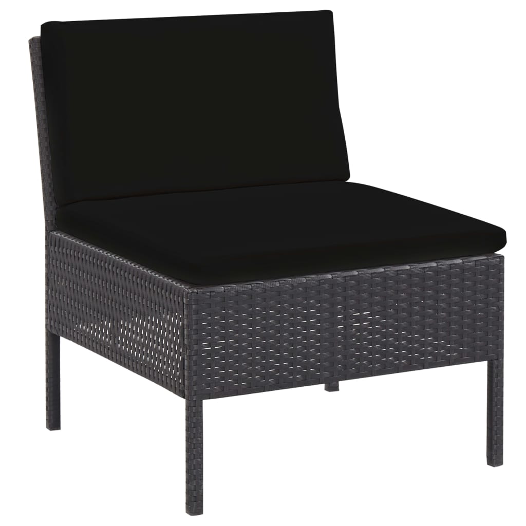 vidaXL 5-cz. zestaw wypoczynkowy do ogrodu, rattan PE, czarny