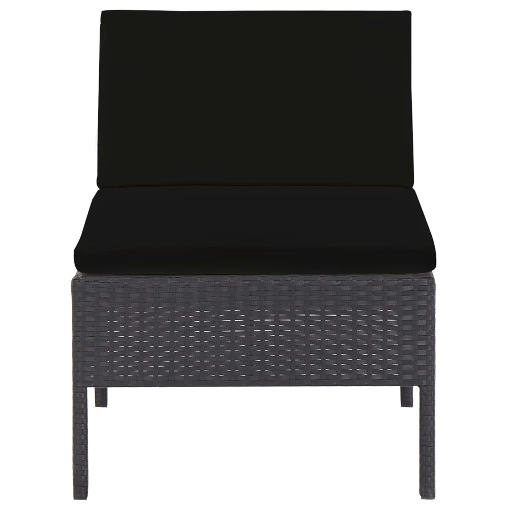 vidaXL 5-cz. zestaw wypoczynkowy do ogrodu, rattan PE, czarny