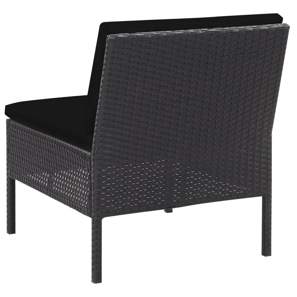 vidaXL 5-cz. zestaw wypoczynkowy do ogrodu, rattan PE, czarny