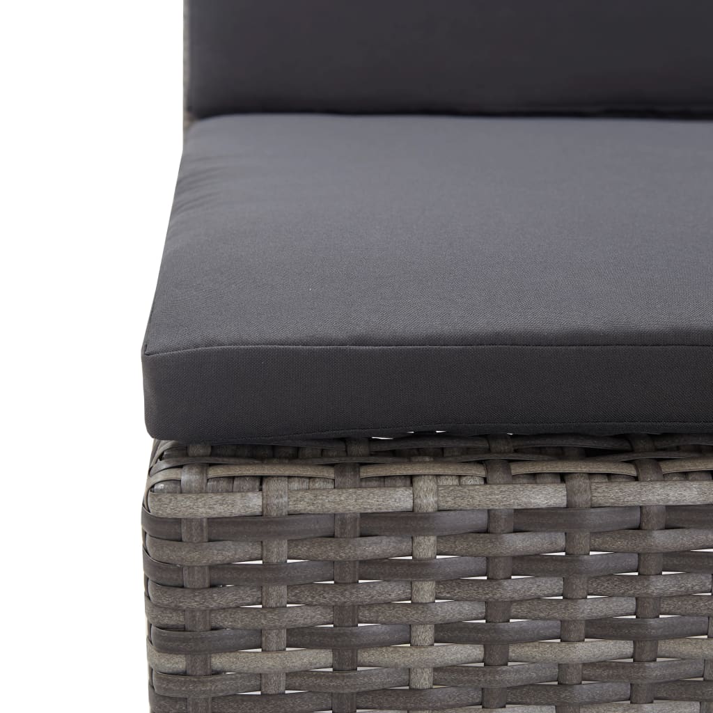 vidaXL 5-cz. zestaw mebli do ogrodu z poduszkami, polirattan, szary