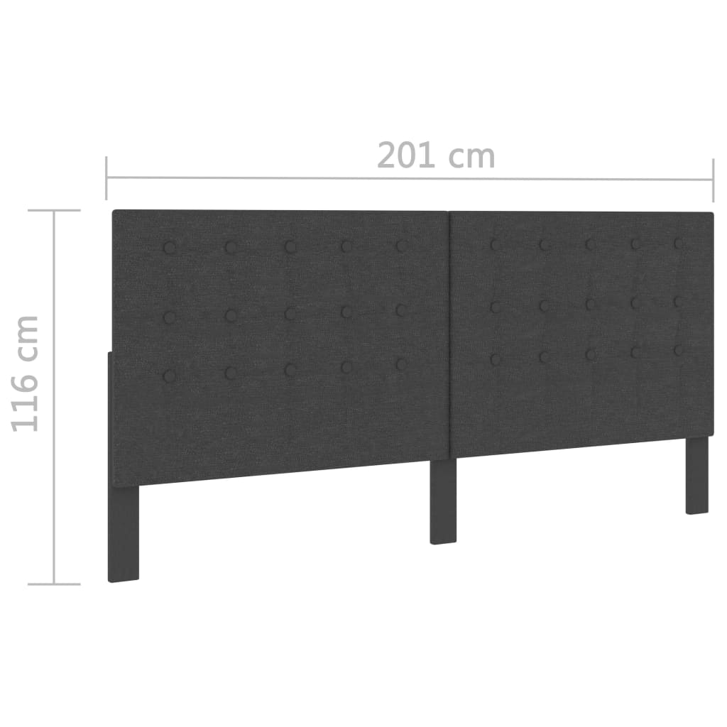 vidaXL Tuftowane wezgłowie, ciemnoszare, obite tkaniną, 200x200 cm