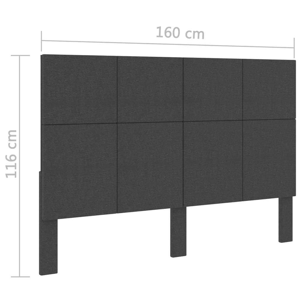 vidaXL Wezgłowie do łóżka, ciemnoszare, obite tkaniną, 160x200 cm