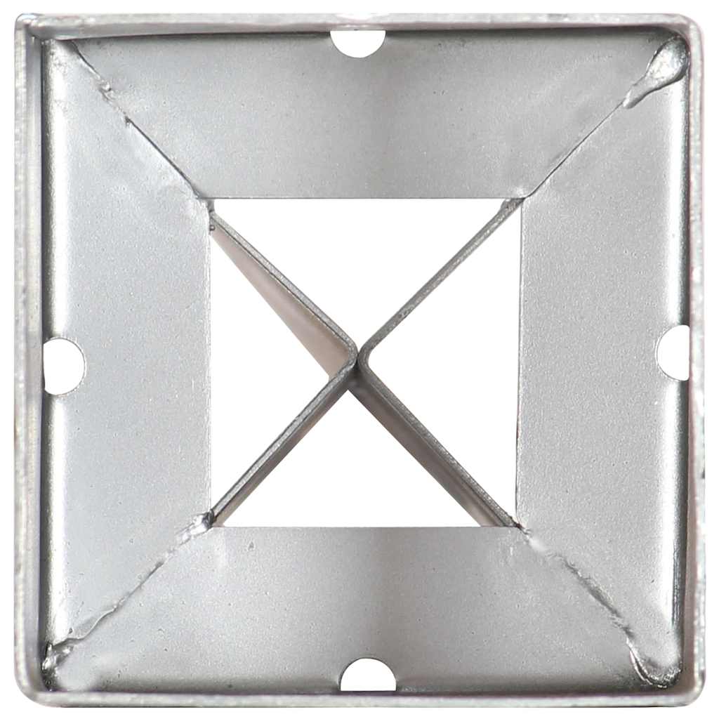 vidaXL Kołki gruntowe, 6 szt., srebrne, 9x9x90 cm, stal galwanizowana