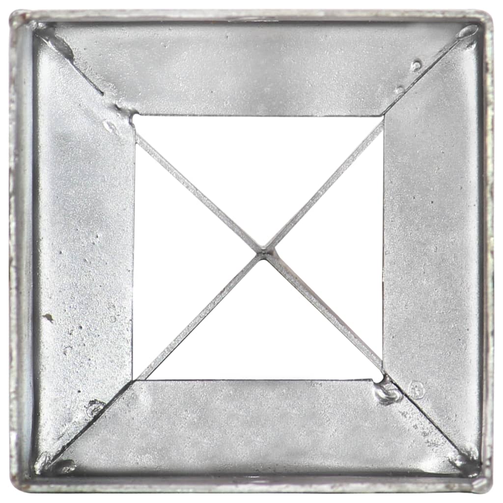 vidaXL Kołki gruntowe, 12 szt., srebrne, 10x10x76 cm, stal