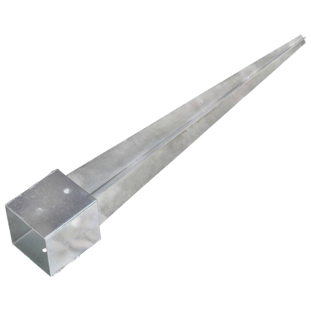 vidaXL Kołki gruntowe, 2 szt., srebrne, 12x12x89 cm, stal