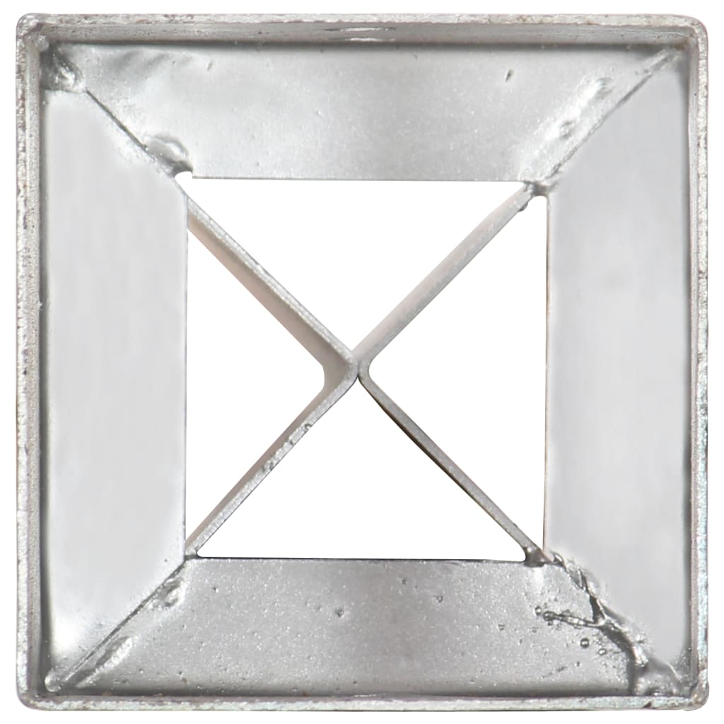 vidaXL Kołki gruntowe, 2 szt., srebrne, 12x12x89 cm, stal