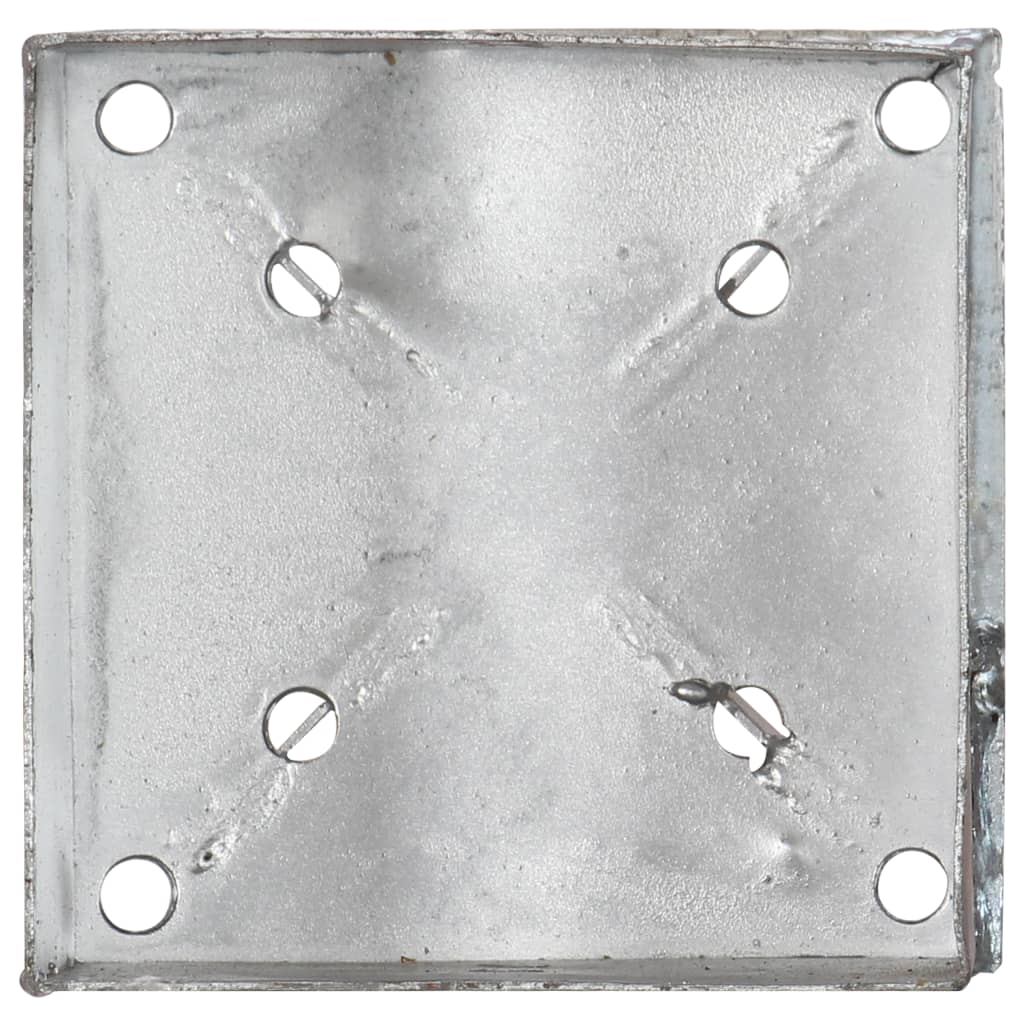 vidaXL Kołki gruntowe, 2 szt., srebrne, 14x14x91 cm, stal