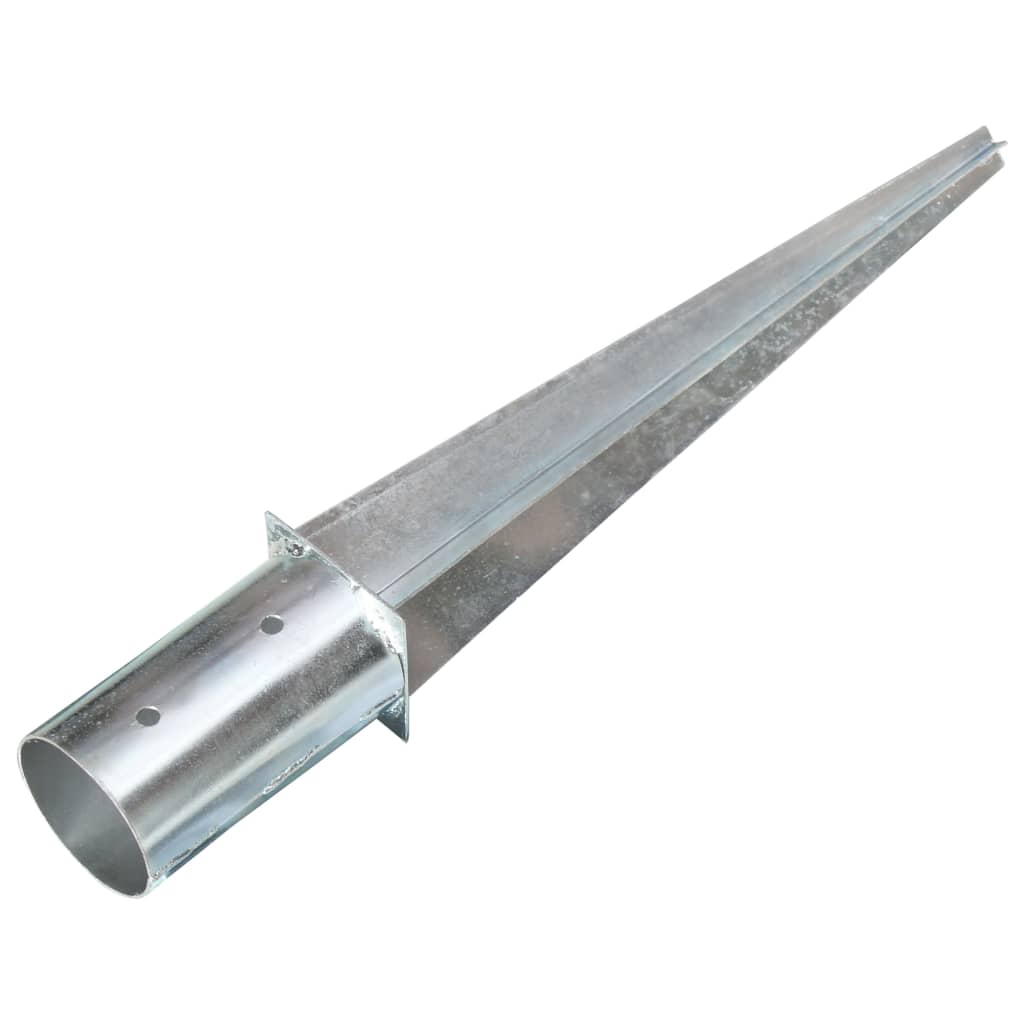 vidaXL Kołki gruntowe, 6 szt., srebrne, 8x61 cm, stal galwanizowana