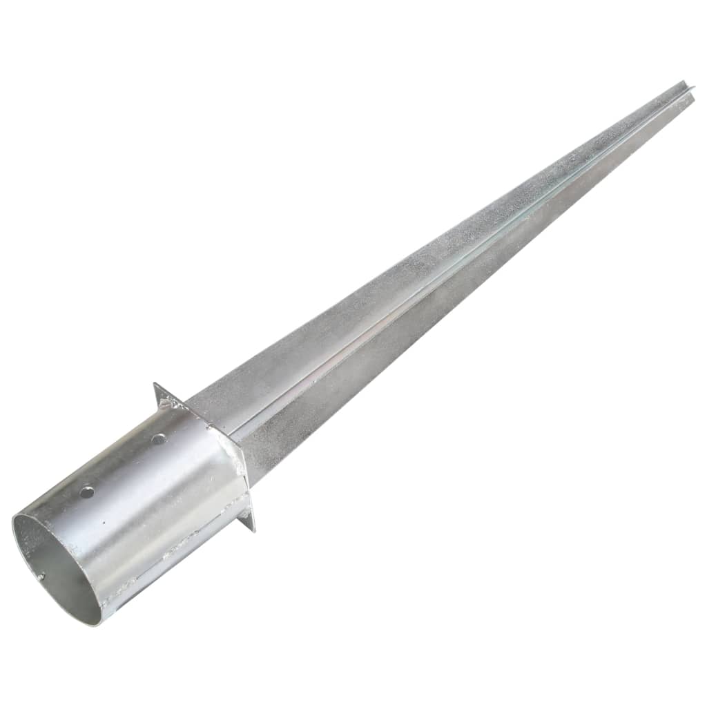 vidaXL Kołki gruntowe, 6 szt., srebrne, 10x76 cm, stal galwanizowana