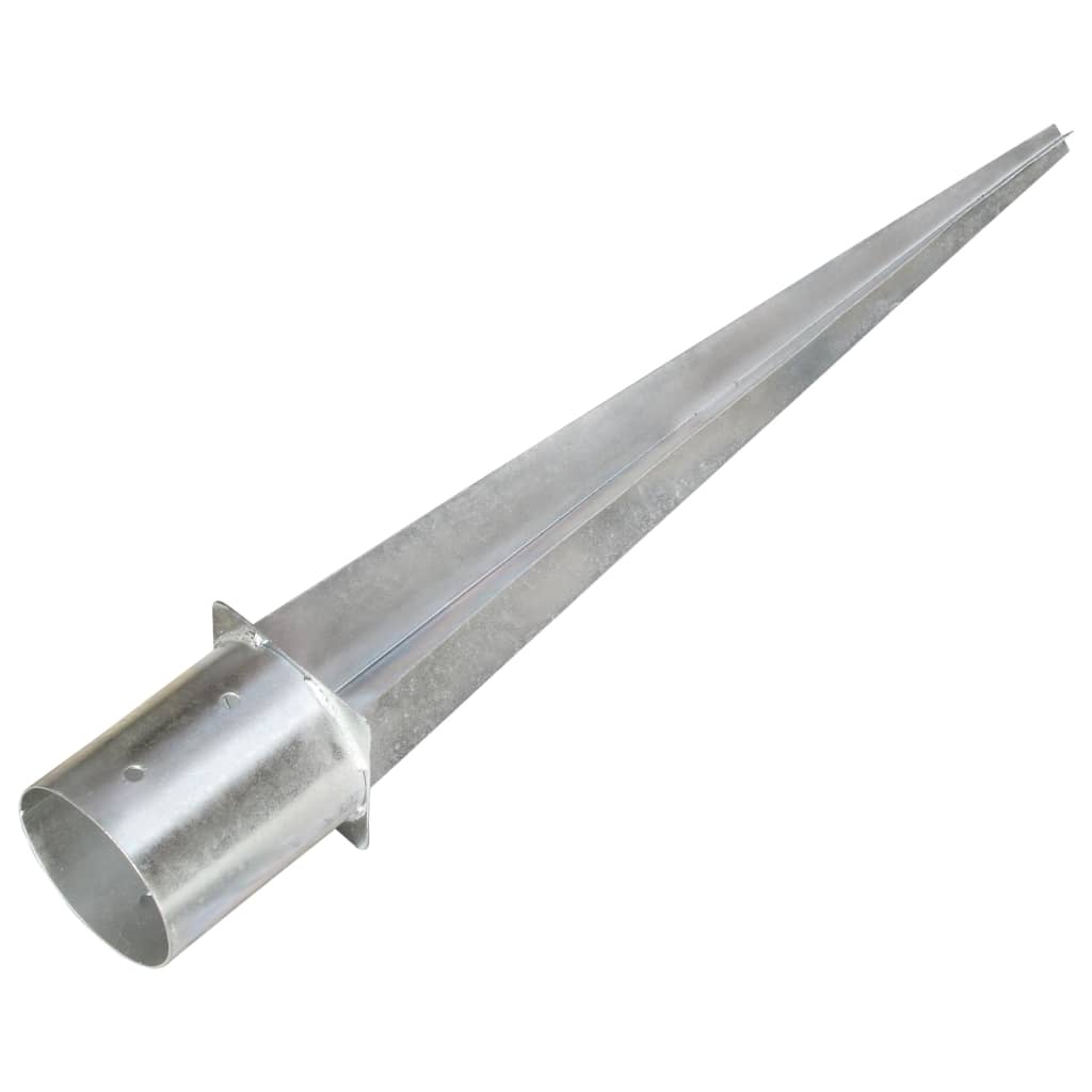 vidaXL Kołki gruntowe, 6 szt., srebrne, 12 x 91 cm, stal galwanizowana