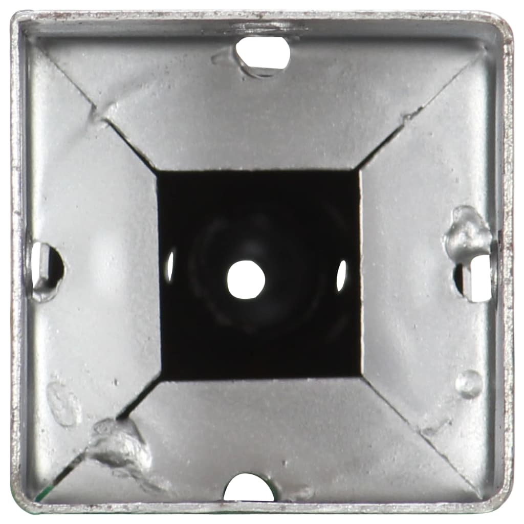 vidaXL Kołki gruntowe, 2 szt., srebrne, 10x10x57 cm, stal