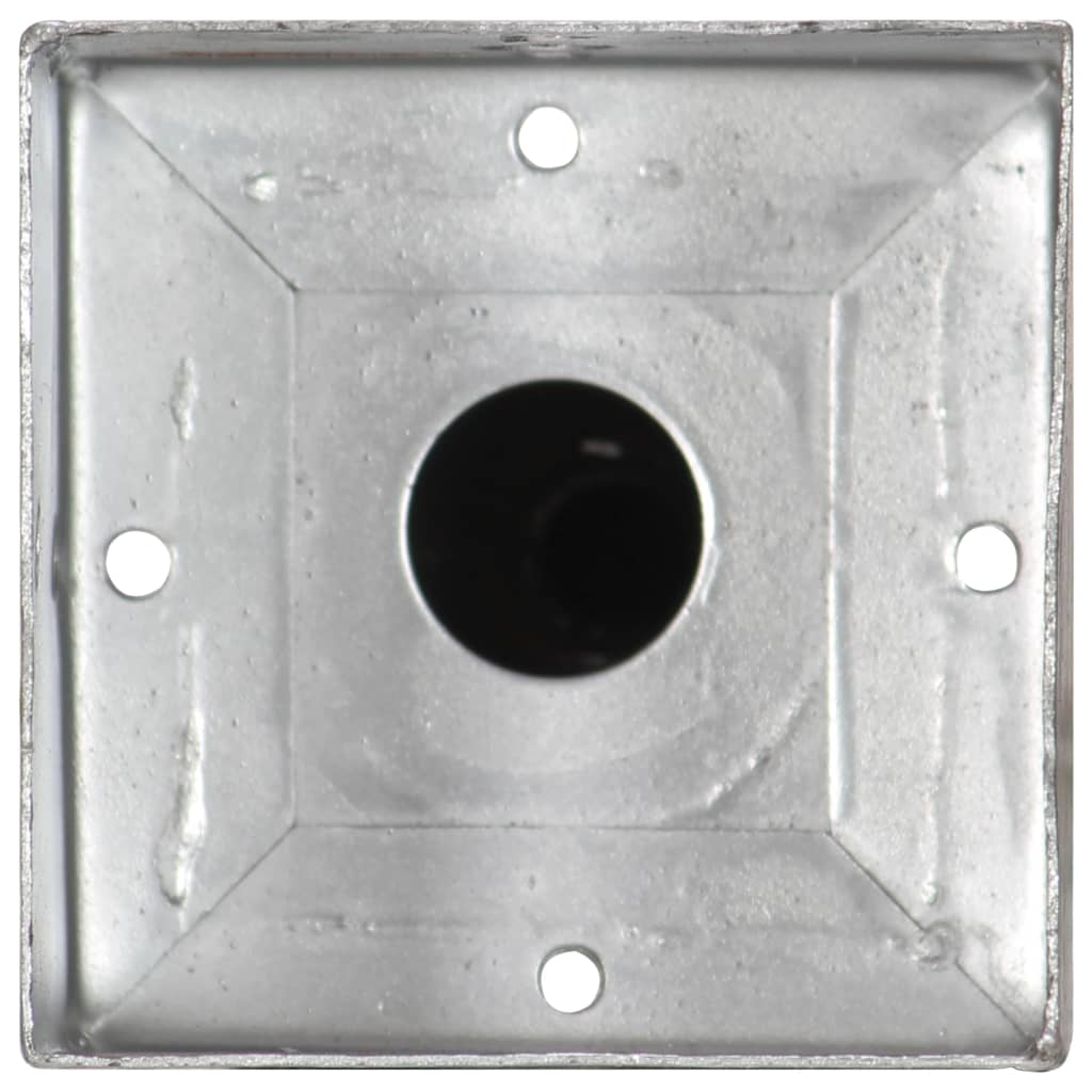vidaXL Kołki gruntowe, 2 szt., srebrne, 12 x 12 x 56 cm, stal