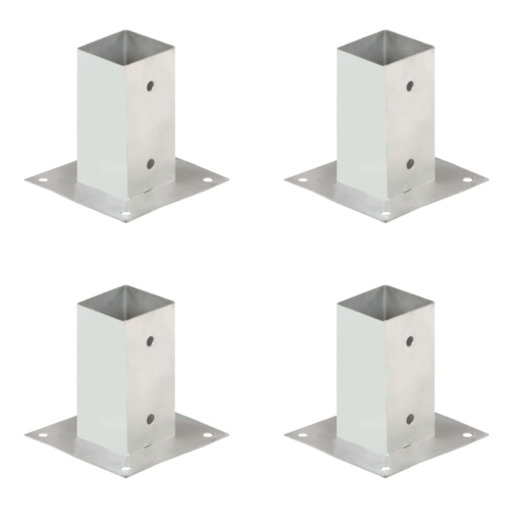 vidaXL Podstawy słupów, 4 szt., galwanizowany metal, 71 mm