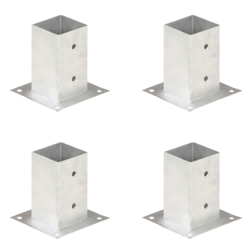 vidaXL Podstawy słupów, 4 szt., galwanizowany metal, 81 mm