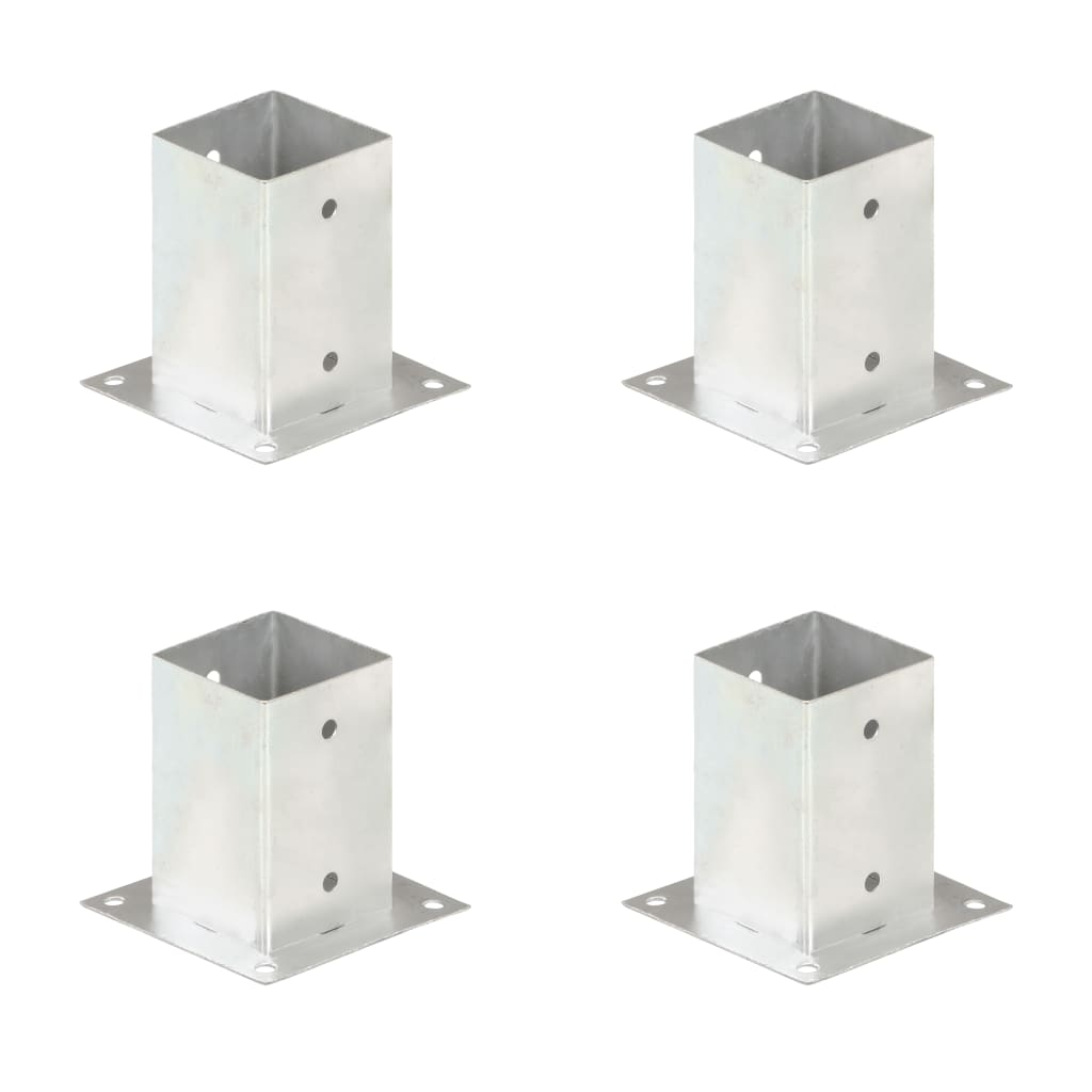 vidaXL Podstawy słupów, 4 szt., galwanizowany metal, 91 mm
