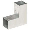 vidaXL Łącznik do słupków w kształcie L, galwanizowany metal, 71x71 mm