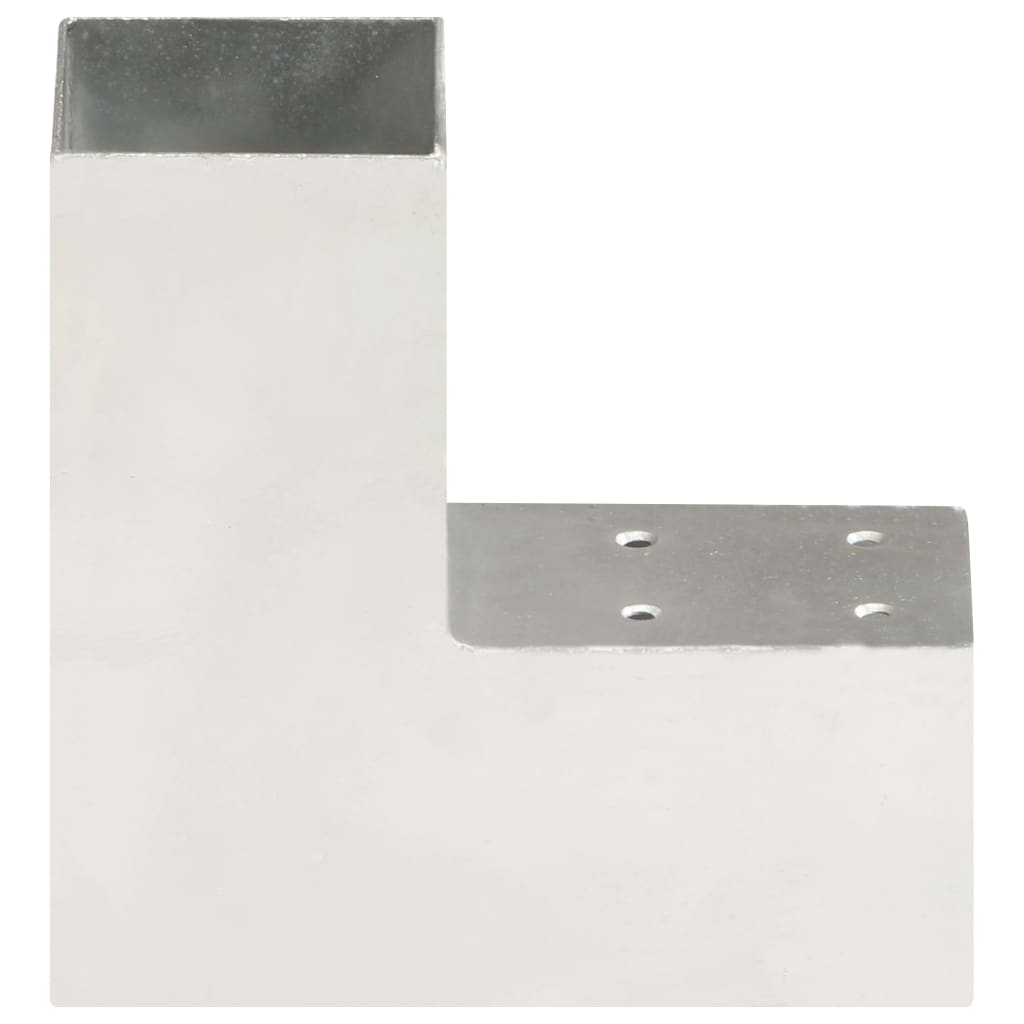 vidaXL Łącznik do słupków w kształcie L, galwanizowany metal, 71x71 mm