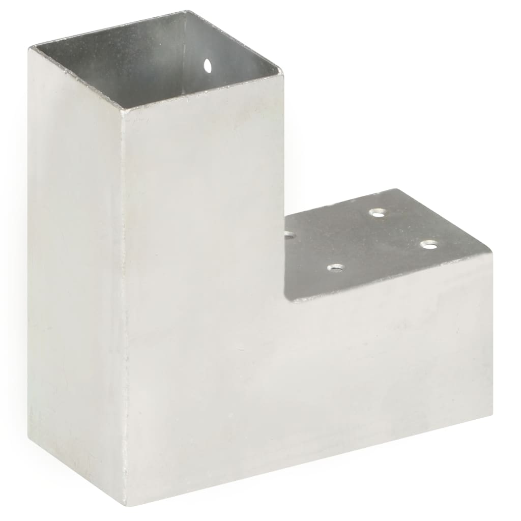 vidaXL Łącznik do słupków w kształcie L, galwanizowany metal, 71x71 mm